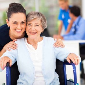 Care home manager and resident