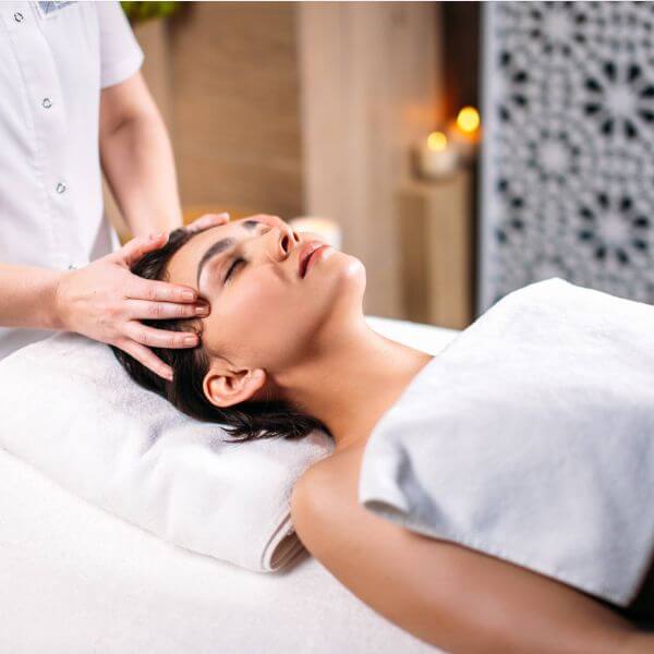 Client having an Indian head massage