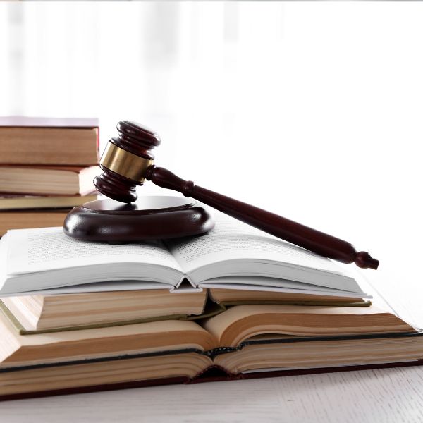 Judge court hammer on books